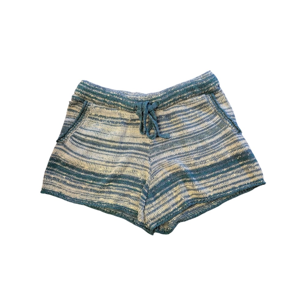Daily Practice Anthropologie Knit Shorts Womens Small Blue Striped Drawstring